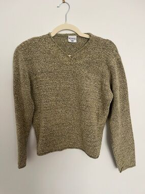 Columbia Women's Olive V-Neck Knit Sweater